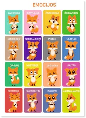 SEmociju plakatas spalvotas 3 Emociju plakatas spalvotas 3