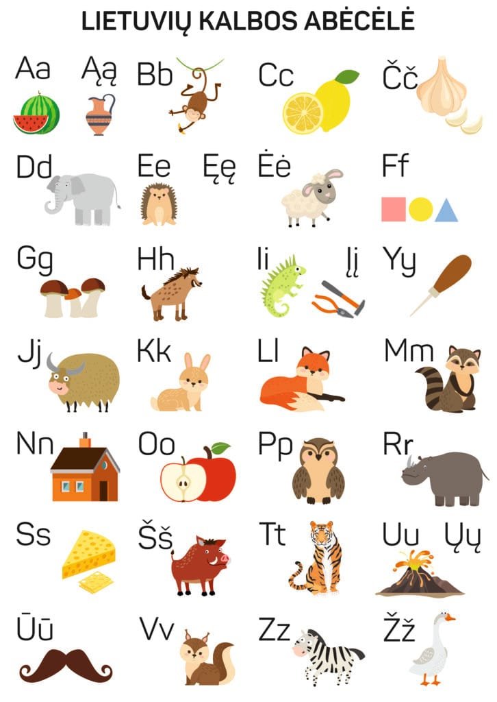 Skaidrus lipdukas „Lietuvių kalbos abėcėlė”